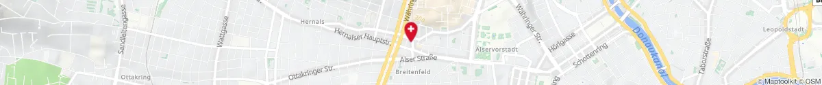 Kartendarstellung des Standorts für Salvator-Apotheke in 1090 Wien